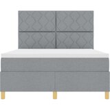 Box Postelja z vzmetnico z vzglavjem Svetlo siva 160 x 200 cm blago, (5000125748) | Shoptok.si