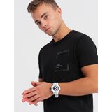 Ombre Men's cotton t-shirt with pocket - black Cijene