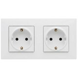 Legrand Dvostruka kućna utičnica 250V/16A SCHUKO sa okvirom NILOE STEP bela Cene