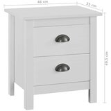  Nočna omarica Hill 2 kosa bela 46x35x49,5 cm borovina, (20624169) | Shoptok.si