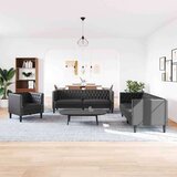  Kavčna garnitura 3 pcs Črna 194 x 74.5 x 70.5 cm Umetna koža - - črna - 71.1 - 194 x 74.5 x 70.5 cm - Cene
