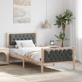 Krevetna konstrukcija Tamno siva 90 x 200 cm Čvrsto borovo drvo | Eponuda.com