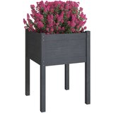 vidaXL vrtno cvetlično korito 2 kosa sivo 50x50x70 cm trdna borovina | Shoptok.si
