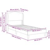  Krevetna konstrukcija s uzglavljem Ružičasta 90 x 190 cm Baršun | shoptok.hr
