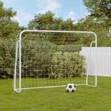  Nogometni gol s mrežom bijeli 214x75x152 cm čelik i poliester Cene
