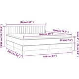  Krevet s oprugama i madracem smeđesivi 160x200 cm tkanina | shoptok.hr