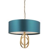  Endon 95220 - Luster na lancu 3xE27/10W/230V prečnik 60 cm plava/mesing | Eponuda.com