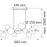 Wofi 6014.10.24.9000 - led luster na sajli villa 10xG9/3W/230V crna/hrom | Eponuda.com