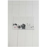 Foutastic Bijelo-sivi kupaonski otirač Lismo Cats, 60 x 40 cm