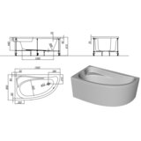 Kolpa San kotna kopalna kad za vgradnjo calando-desna 150 x 85 cm (3838987592976) | Shoptok.si