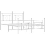  Metalni okvir kreveta uzglavlje i podnožje bijeli 135 x 190 cm | shoptok.hr