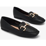 Resti Black women's quilted moccasins with gold embellishment Wetifa | ePonuda.com