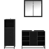 vidaXL set namještaja za kupaonicu 3 pcs crni hrast 80 x 33 x 60 cm | shoptok.hr
