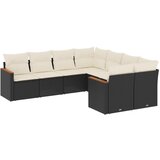  The Living Store Vrtna sedežna garnitura 8-delna z blazinami črn poli ratan - Vrtna Sedežna Garniture, (21453250) | Shoptok.si