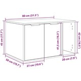 vidaXL Kućište za mačji pijesak crni hrast 80x50x45 cm inženjerski drvo | shoptok.hr