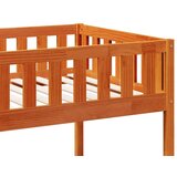 Krevet na kat voštano smeđi 90x200 cm od masivne borovine | shoptok.hr