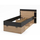 Marckeric Crni/u prirodnoj boji krevet u dekoru hrasta s prostorom za odlaganje bez podnice 90x200 cm Albo – | shoptok.hr