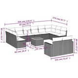  Vrtna garnitura - 13-dijelni set vrtnih sofa s jastucima poliratan crni - Crna 1 | shoptok.hr