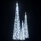 vidaXL Set akrilnih ukrasnih LED stožaca hladno bijeli 60/90/120 cm | shoptok.hr