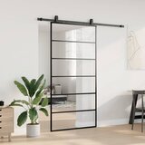  Klizna vrata s priborom crna 102 x 205 cm od ESG stakla | shoptok.hr