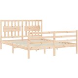 vidaXL Okvir kreveta s uzglavljem 160 x 200 cm od masivnog drva | shoptok.hr