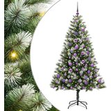 vidaXL Umjetna jelka s pantenom i pahuljicama Zelena i bijela 180 cm | shoptok.hr