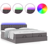  Otomanski krevet s madracima i LED sivi 160x200cm umjetna koža | shoptok.hr