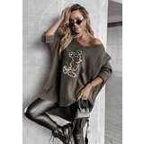 Beloved Zaina pulover olivni | Shoptok.si