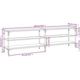 TV ormarić boja hrasta 180x30x50 cm konstruirano drvo i metal | shoptok.hr