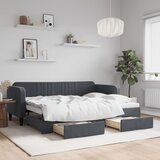  Dnevni krevet na razvlačenje i ladice tamnosivi 80x200 cm | shoptok.hr