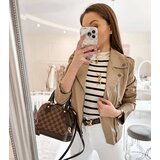 Gemre Beige faux leather biker jacket Tricia | shoptok.hr