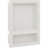 vidaXL Niša za tuš kabino z 2 predelkoma mat bela 41x51x10 cm, (21047632) | Shoptok.si