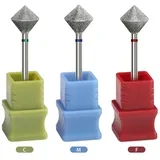 Set 3 diamantnih glavic za nohte, C-curve, nizke vibracije, (5000302226)