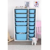Hanah home Višenamjenska komoda Rine 2D4K8U v2, 69,5 x30 x109 cm, Plavo-bijela | Eponuda.ba