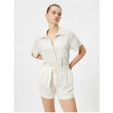 Koton Linen-Mixed Shirt with Short Sleeves, Pocket Detailed, Classic Collar. Cene