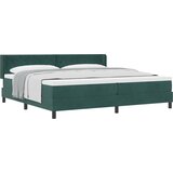 vidaXL Boxspring - Krevet s oprugama i madracem Crni 100x200 cm Baršun Tamnozelena | shoptok.hr