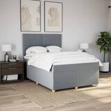  Krevet s oprugama i madracem svjetlosivi 140x190 cm od tkanine | shoptok.hr
