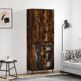  Visoka komoda dimljeni hrast 69,5x34x180 cm konstruiranog drva | shoptok.hr