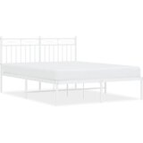  The Living Store Kovinski posteljni okvir z vzglavjem bel 140x190 cm - Posteljni Okvir, (21454285) | Shoptok.si