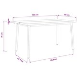 Kvadratni blagovaonski stol 140 x 80 x 75 cm - tamno smeđa i crna 140 x 80 x 75 cm Četvrtasto | shoptok.hr
