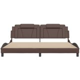  Okvir kreveta s LED svjetlima smeđi 200 x 200 cm umjetna koža | shoptok.hr