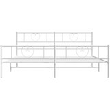  Metalni okvir kreveta uzglavlje i podnožje bijeli 183x213 cm | shoptok.hr