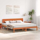  Krevetna konstrukcija s uzglavljem Vosak smeđa 180 x 200 cm | shoptok.hr