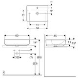 Geberit LAVABO NADGRADNI NA RAVNU PLOČU PRAVOUGAONI 600X450 GEBERIT 500.781.01.2 | ePonuda.com