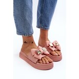 Boto Women's Slippers with Bow and Teddy Bear Pink Katterina | Shoptok.si