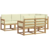 vidaXL Zunanja garnitura za sedenje 7 pcs Bela in krem Poliester, (5000281697) | Shoptok.si