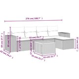  6-dijelni set vrtnih sofa s jastucima crni od poliratana | shoptok.hr