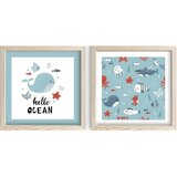 Wallity Otroške slike v kompletu 2 ks 33x33 cm Hello Ocean – Wallity Cene