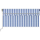  Automatska tenda s roletom i senzorom LED 3,5x2,5m plavo-bijela | Shoptok.si