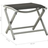 vidaXL Sklopivi oslonac za noge crno-srebrni od tekstilena i aluminija | shoptok.hr